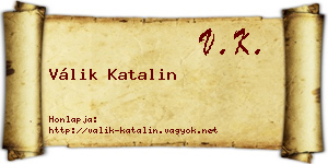 Válik Katalin névjegykártya